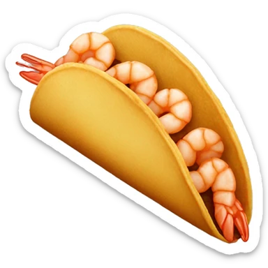 One deep fried, glazed, shrimp taco sticker
