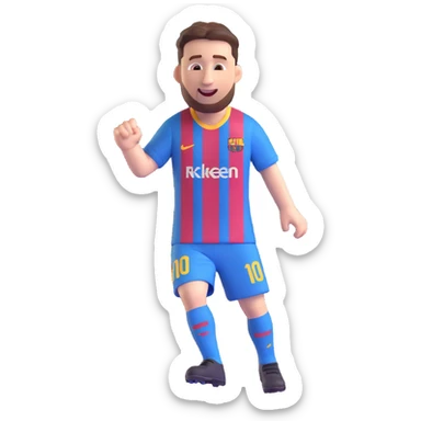Messi celebrating a goal, 3D emoji style sticker