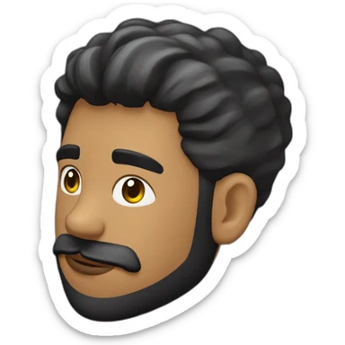 hombre de 26 años cabello corto negro y con canas barba con canas sticker