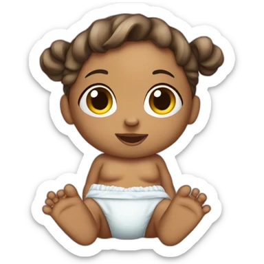  baby girl in a diaper sticker