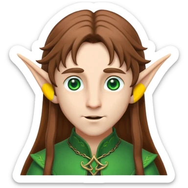male elf with long ears sticker
