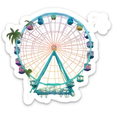 Ferris wheel with palm trees sticker