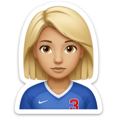 blonde female football player wearing number 33 sticker