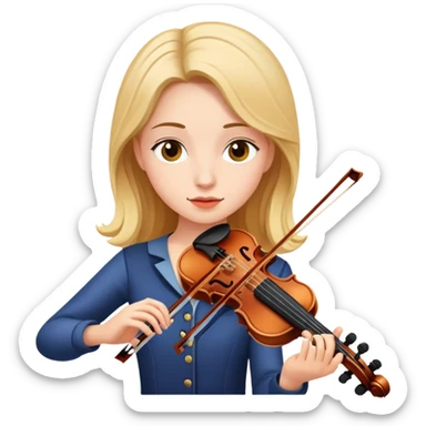 a girl playing violin  sticker