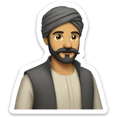 A moustache less bearded muslim hindu man sticker