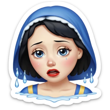Snow white crying sticker