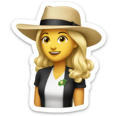 Blonde girl in derby hat sticker