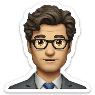 portrait of clark kent with great hair sticker