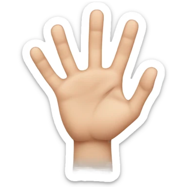 hand with 3 fingers up(thumb, index and pinky) and 2 fingers down(middle, ring) sticker