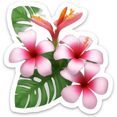Tropical flowers sticker