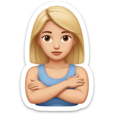 Arms crossed around a woman’s neck sticker