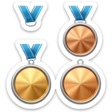 gold, silver and bronze medal sticker