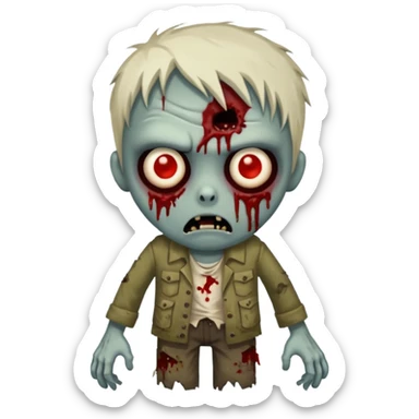 Walking zombie, tattered clothes, scary expression, realistic horror, no background





 sticker