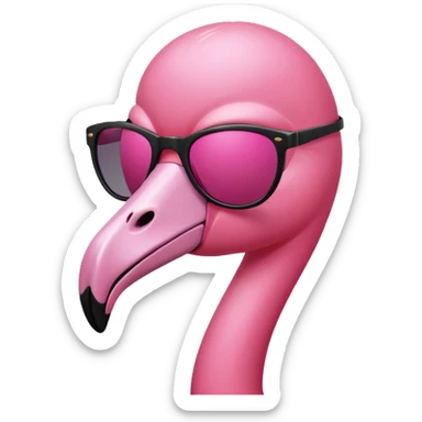 flamingo with black sunglasses sticker