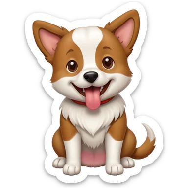 happy dog with tongue out and tail wagging sticker