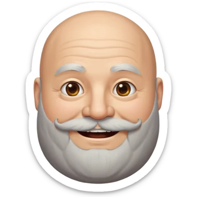 fat bald guy with long beard sticker