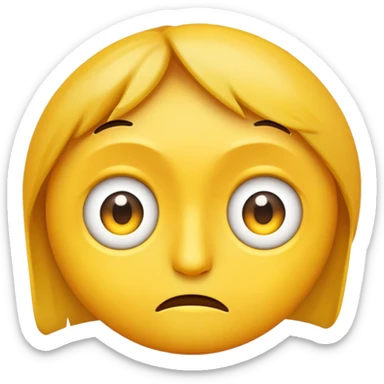 Un emoji de una carita haciendo como que no le están hablando a ella o ignorando q es de ella que están hablando  sticker