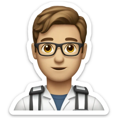 IT specialist with brown hair sticker