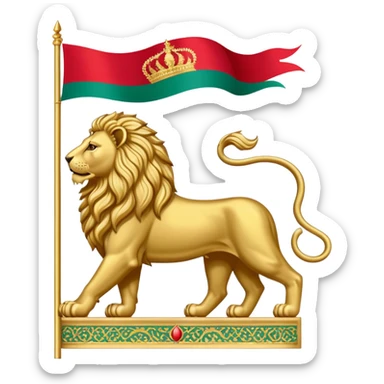 Persia heritage flag that has lion sticker