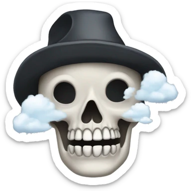 Calavera con nubes sticker