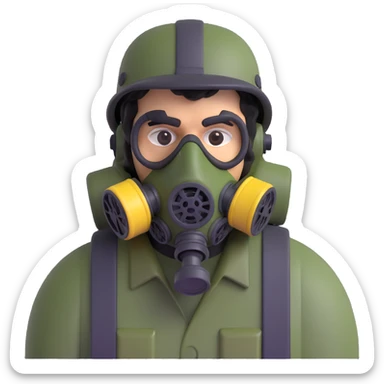 pablo escobar wearing a gas mask sticker