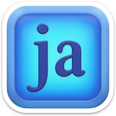 lettre i, style 3D premium
"3D rounded-square icon in strong bleu with a beveled edge, bold serif letter 'ja' centered, strong specular highlights, inner glow, 1024x1024, png" sticker