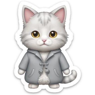 cute baby cat with a outfit sticker