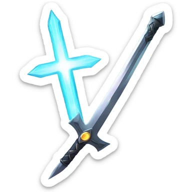 space cross sword-with-ray-blade sticker