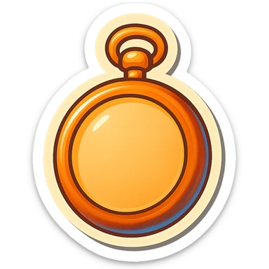 vintage pocket watch, blank face, no hands or numbers, retro sticker style sticker