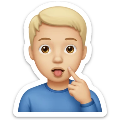 Como el primero pero que el dedo este en la boca  sticker