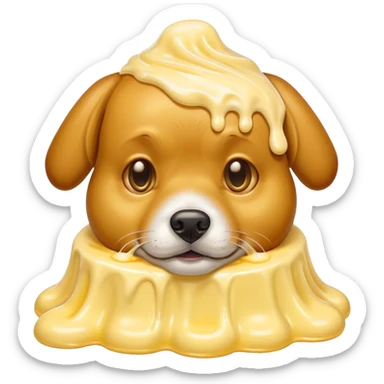 Dog with the butter on him sticker