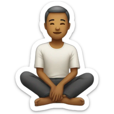 Human sitting calmly sticker