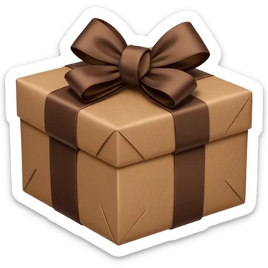 dark brown present with brown bow sticker
