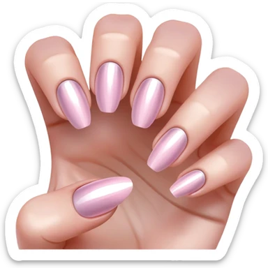 Light pink cat eye nails on fingers  sticker