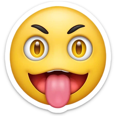 Sticking tongue emoji with both eyes open sticker