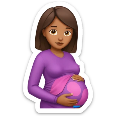 pregnant woman  medium brown skinemoji sticker