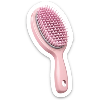 Pale pink oval hairbrush sticker
