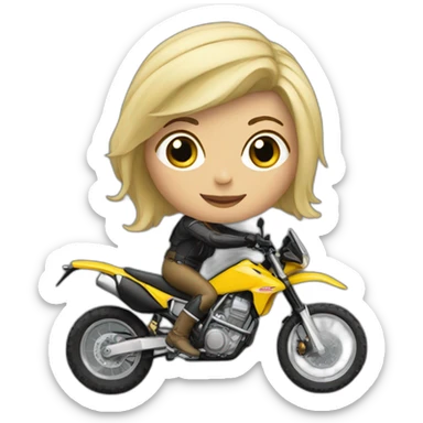 blonde on an enduro motorcycle sticker