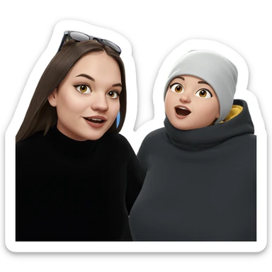 girls enjoying outdoor view sticker