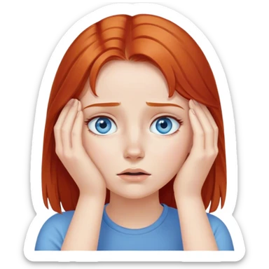 Facepalm redhead girl blue eyes sticker