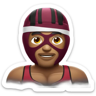 wrestler wearing nike inflicts with garnet headgear sticker