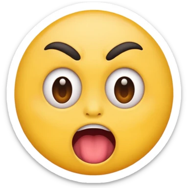 offended with mad eyebrows and open mouth normal yellow circle emoji sticker