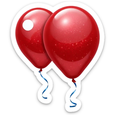 red glitter baloon chat sticker