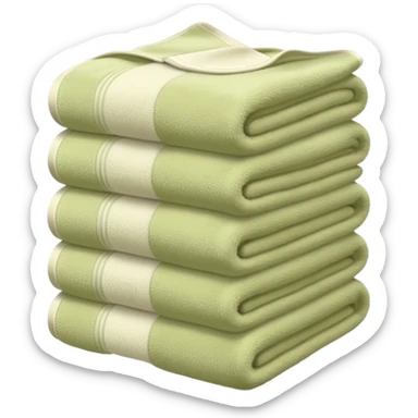 cozy pale olive stacked towels  sticker