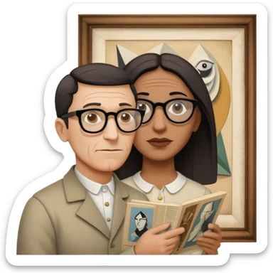 gernika picasso with an art guide sticker