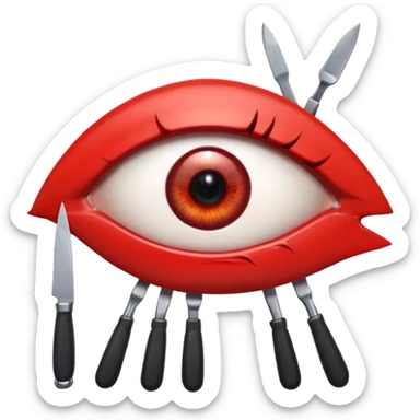 eye with knifes for pupils sticker