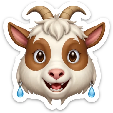 Goat Crying with laught sticker