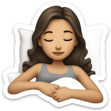 Brunette girl sleeping sticker