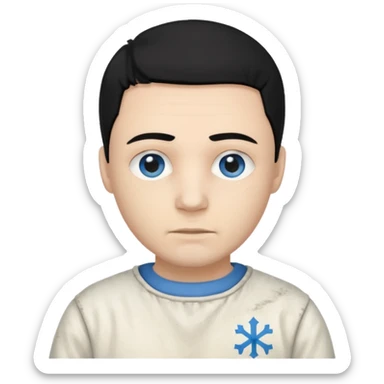 John Broom from Poison with light skin, blue eyes, black hair, ivory inmate outfit  sticker