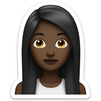 Dark skinned woman with long straight black hair  sticker
